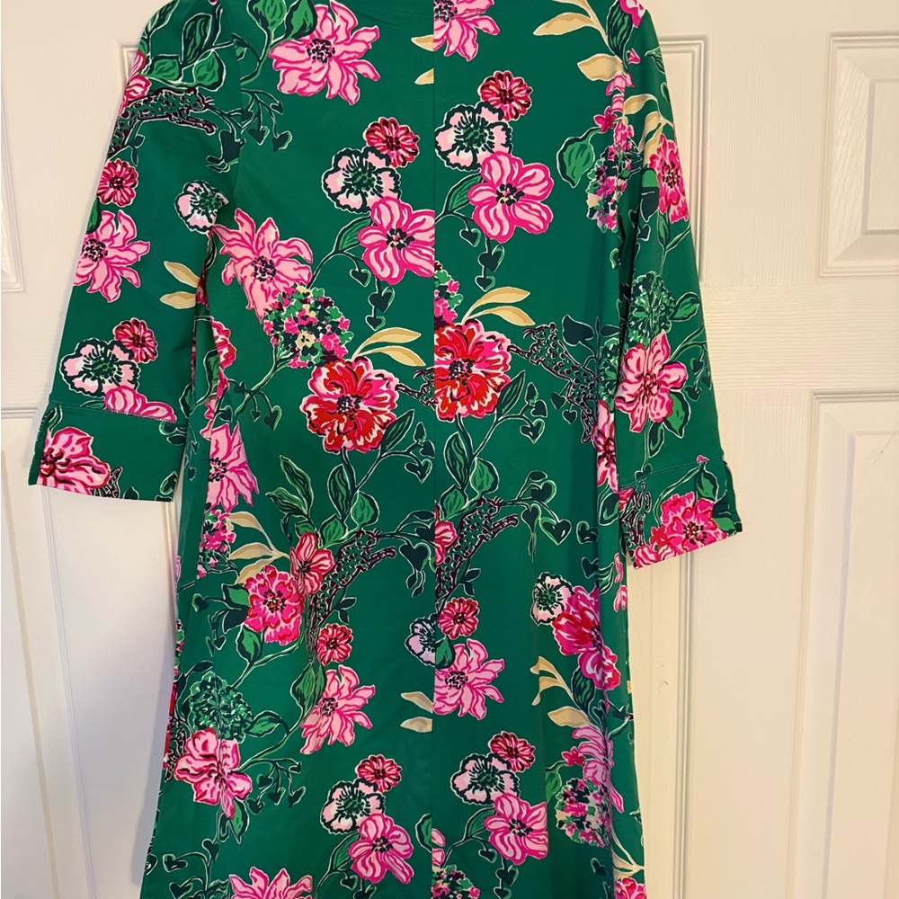 Lilly Pulitzer Vibrant Green and Pink Floral Dress - Picture 3 of 6